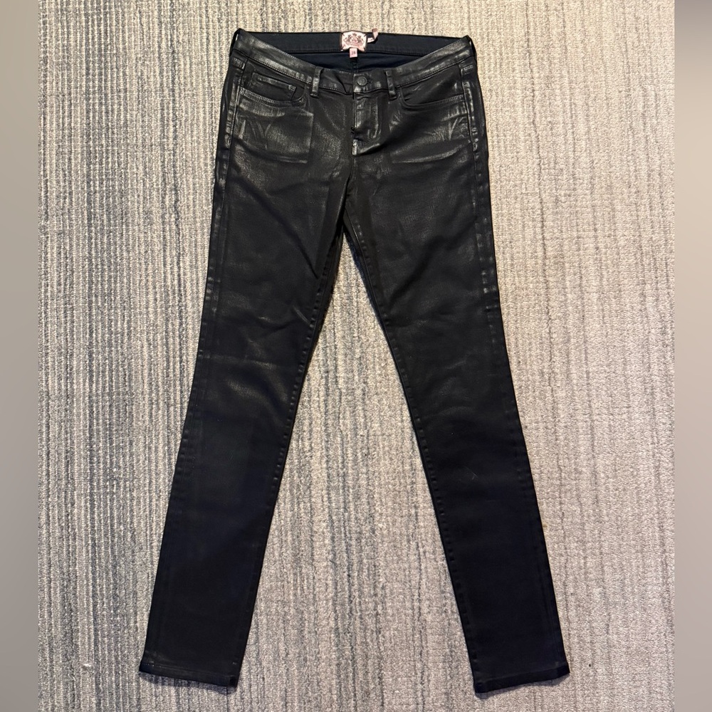 Juicy Couture Wax Coated Skinny Jeans - Black - Size 28
